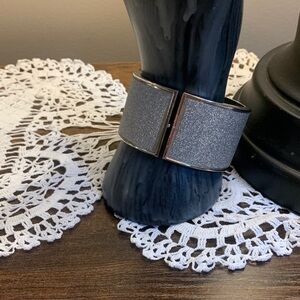 Silver Glitter Cuff Bracelet